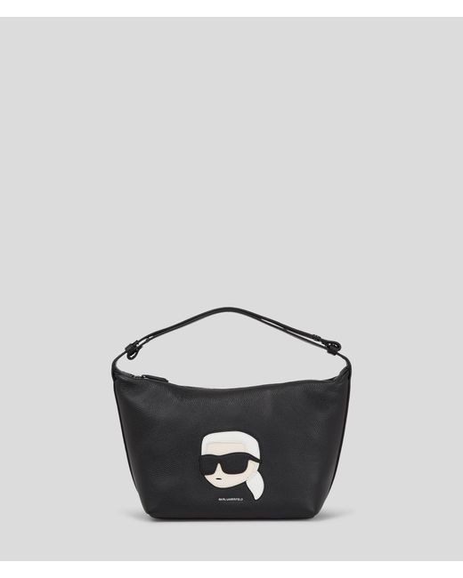 Karl Lagerfeld Metallic K/ikonik Grainy Leather Small Shoulder Bag