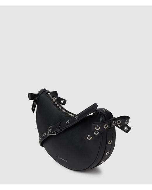 Karl Lagerfeld Black K/Autograph Moon Bow Crossbody Bag
