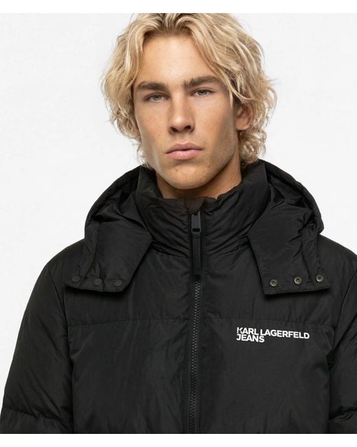 KL Jeans Blue Hooded Puffer Jacket for men