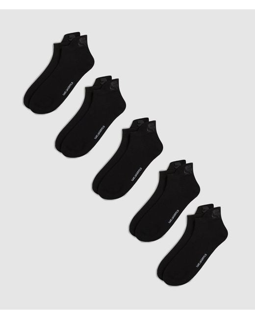Karl Lagerfeld Black Kameo Short Socks – 5-Pack for men