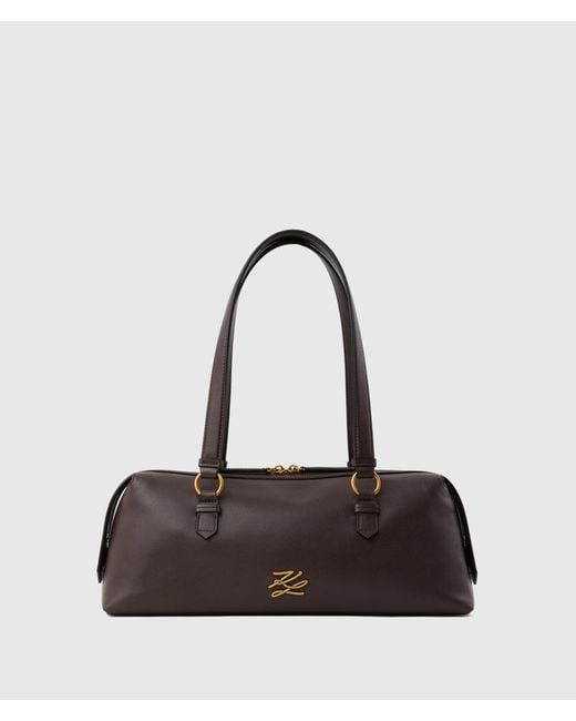Karl Lagerfeld White K/Autograph Medium Bowling Bag
