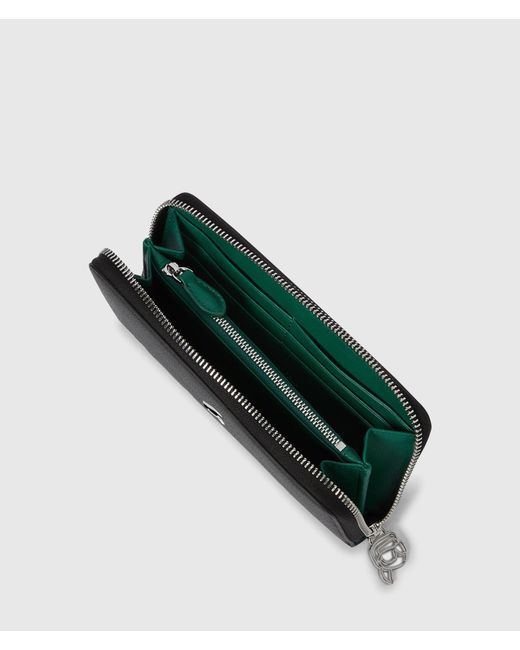 Karl Lagerfeld Black Ikon Pebble Continental Wallet