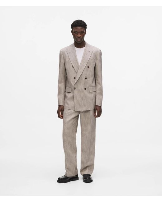 Karl Lagerfeld Natural Double-Breasted Blazer for men