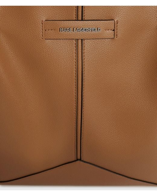 Karl Lagerfeld Brown K/Pierced Medium Tote Bag