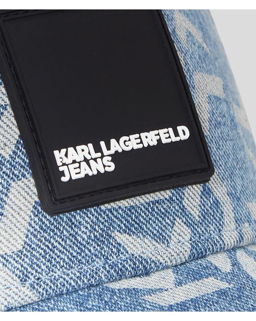 Karl Lagerfeld Blue Klj Monogram Denim Cap