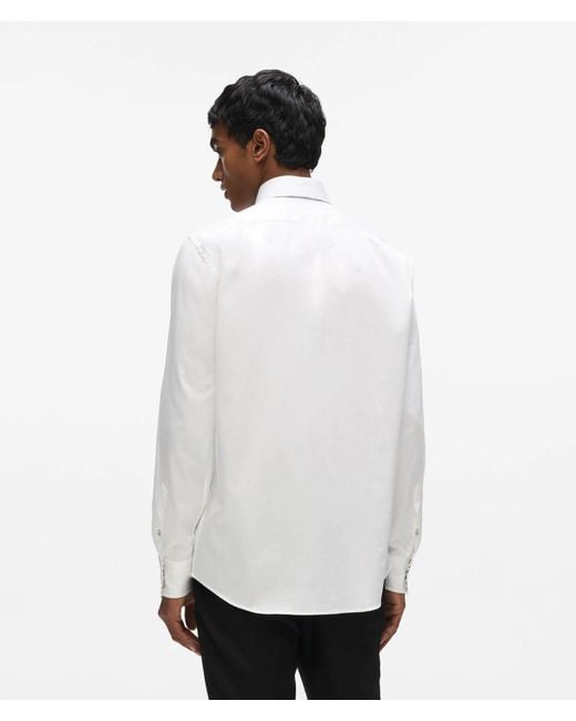 Karl Lagerfeld White Snap Button Shirt for men