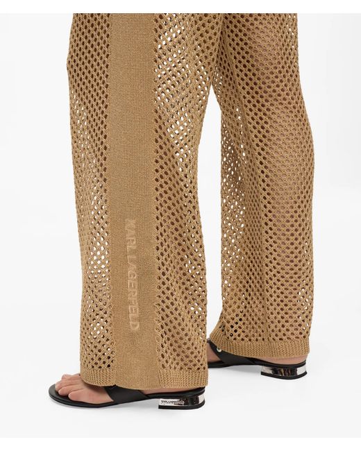 Karl Lagerfeld Natural Crochet Knit Pants