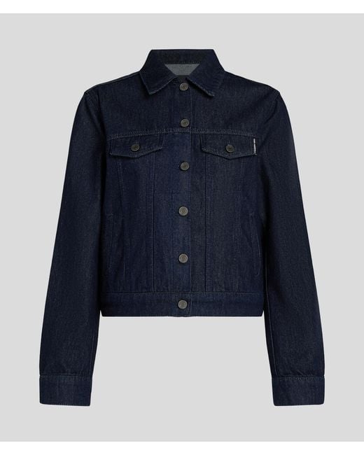 Karl Lagerfeld Blue Ikon Karl Rhinestone Denim Jacket