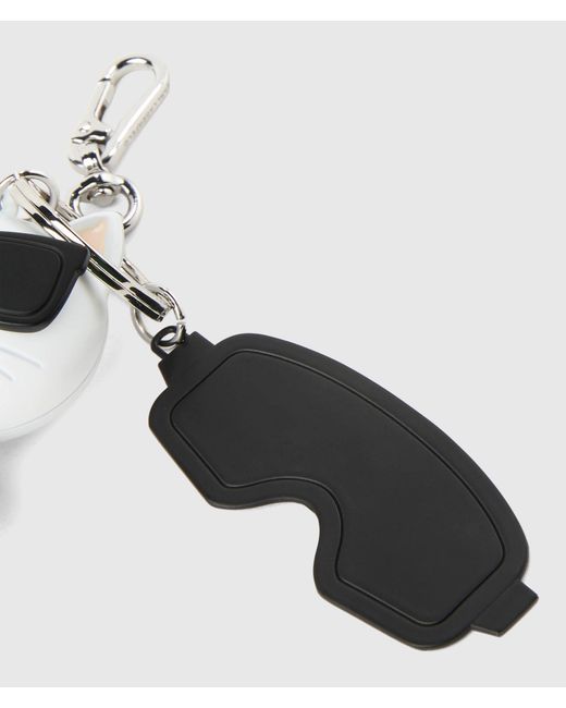 Karl Lagerfeld White Ikon Choupette Ski Keychain, Multicoloured