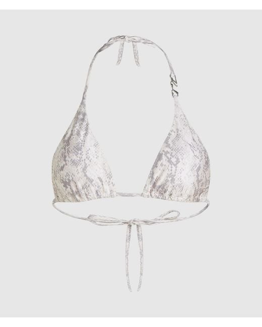 Karl Lagerfeld White Triangle Bikini Top