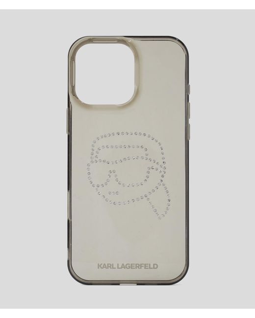 Karl Lagerfeld Gray Ikon Rhinestone Iphone 16 Pro Max Case