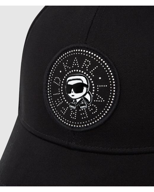 Karl Lagerfeld Black Ikon Circle Patch Cap
