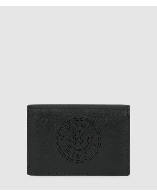 Karl Lagerfeld Black K/Circle Flap Cardholder