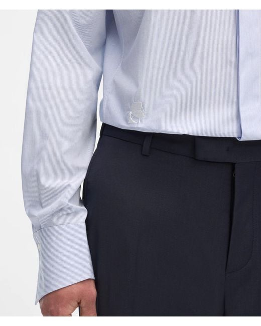 Karl Lagerfeld White Modern-Fit High-Stand Collar Shirt for men