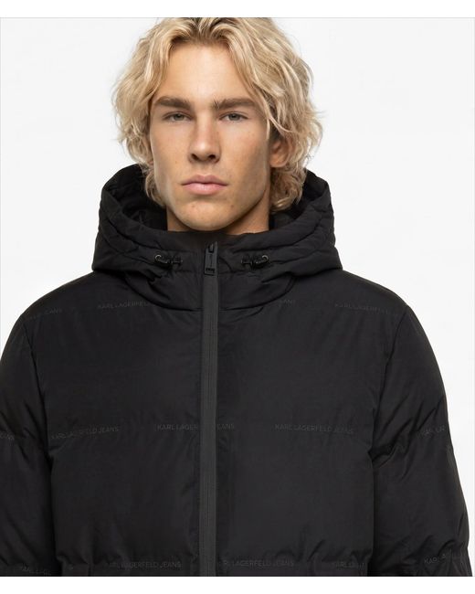 KL Jeans Black Logo Puffer Jacket for men