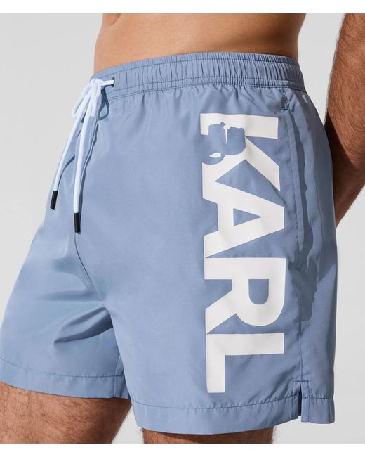 Karl Lagerfeld Blue Logo Short Boardshorts for men