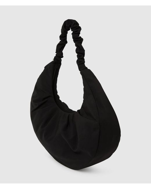 KL Jeans Black Gathered Large Hobo Bag