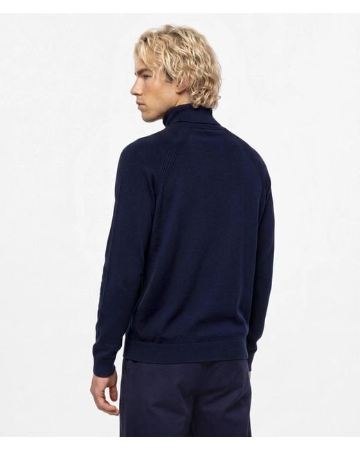 KL Jeans Blue Lightweight Knit Rollneck Sweater for men