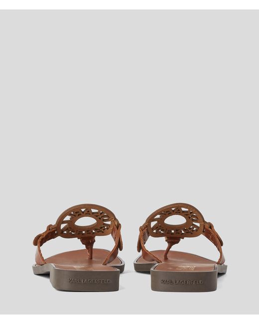 Sandales À Lanière En Forme D'anneau Avec Logo Kl Karl Lagerfeld en coloris Brown