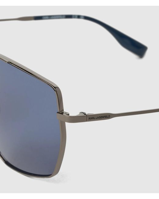 Karl Lagerfeld Blue Logo Rectangular Sunglasses for men
