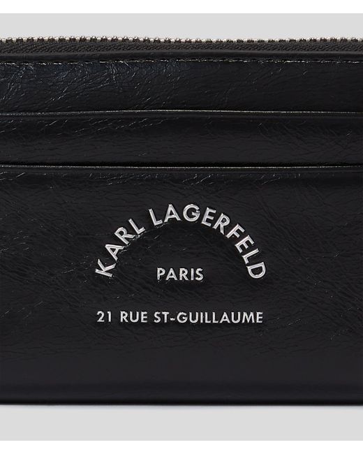 Karl Lagerfeld Black Rue St-guillaume Medium Zip Wallet