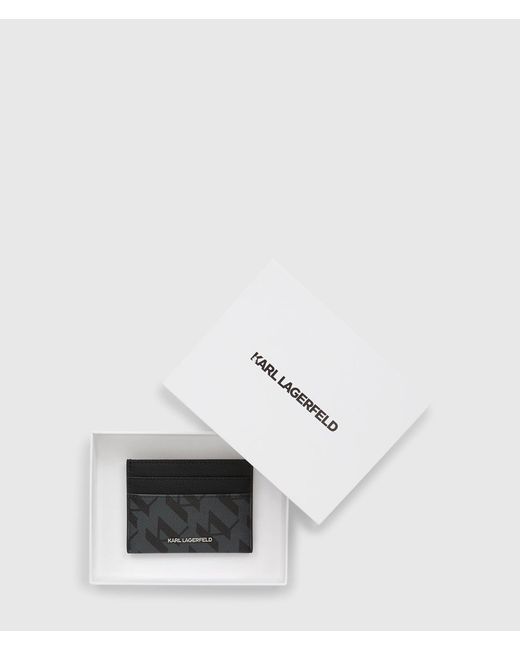 Karl Lagerfeld Black Ikon Monogram Cardholder for men