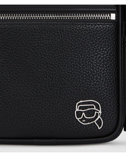 Karl Lagerfeld Black Ikon Outline Crossbody Bag for men