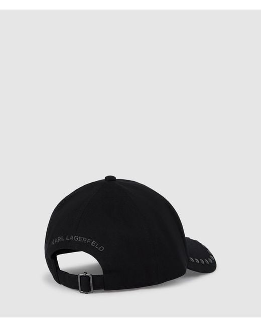 Karl Lagerfeld Black K/Signature Studded Cap
