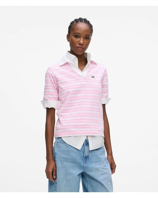 Karl Lagerfeld Ikon Stripe Polo Shirt, Multicoloured