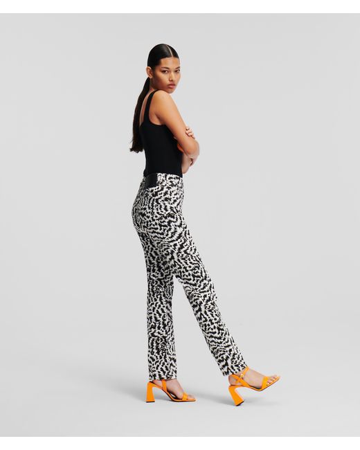 Karl Lagerfeld Multicolor Zebra-print Straight-leg Jeans