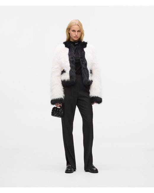 Karl Lagerfeld White Faux-Fur Jacket