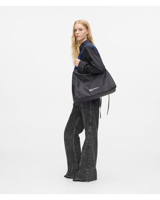 KL Jeans Blue Large Cord Nylon Shoulder Bag