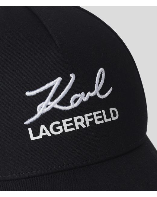 Karl Lagerfeld Black Kl Monogram Baseball Cap for men
