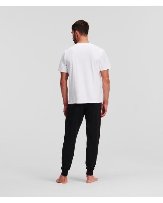 Karl Lagerfeld White Kameo Logo Pajama Set for men