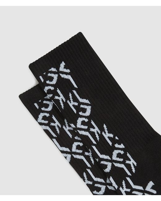 KL Jeans Black Monogram Socks