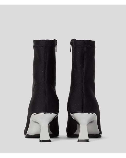 Karl Lagerfeld Black Panache Glitter Ankle Boots