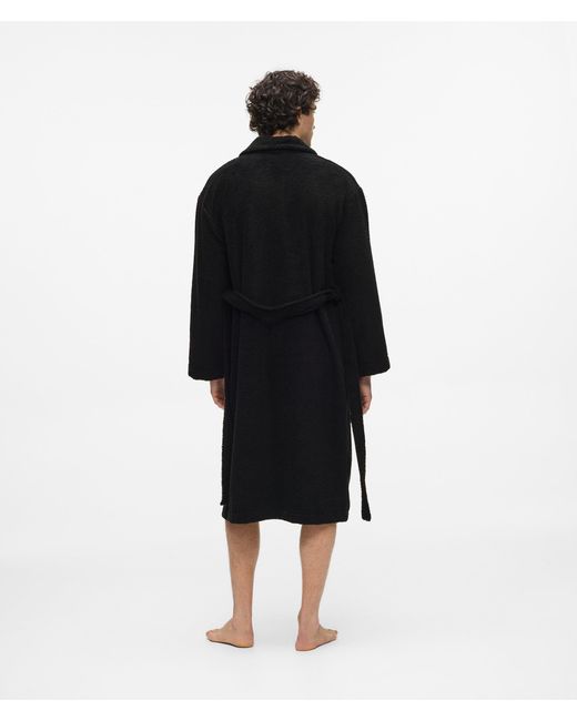 Karl Lagerfeld Black Terry Bathrobe for men