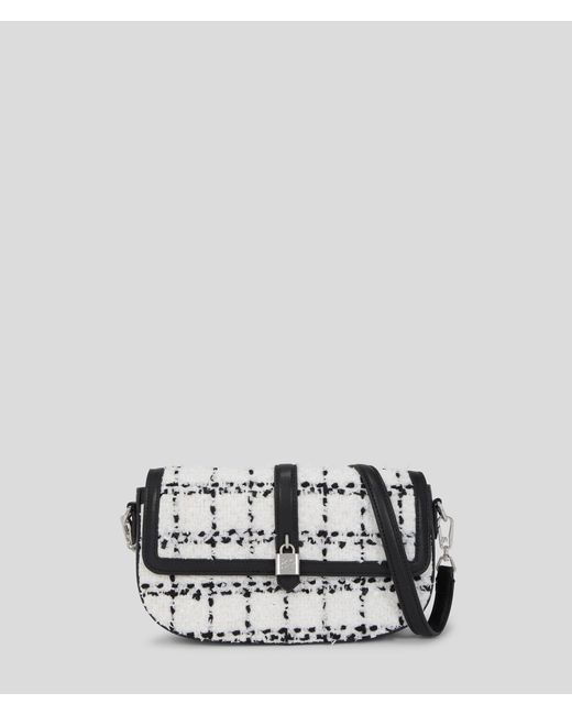Karl Lagerfeld Metallic K/autograph Padlock Bouclé Shoulder Bag