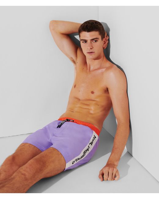 Karl Lagerfeld Multicolor Colorblock Short Board Shorts for men