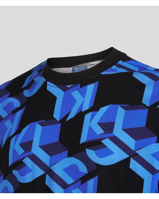 Karl Lagerfeld Blue Klj Monogram All-over T-shirt for men