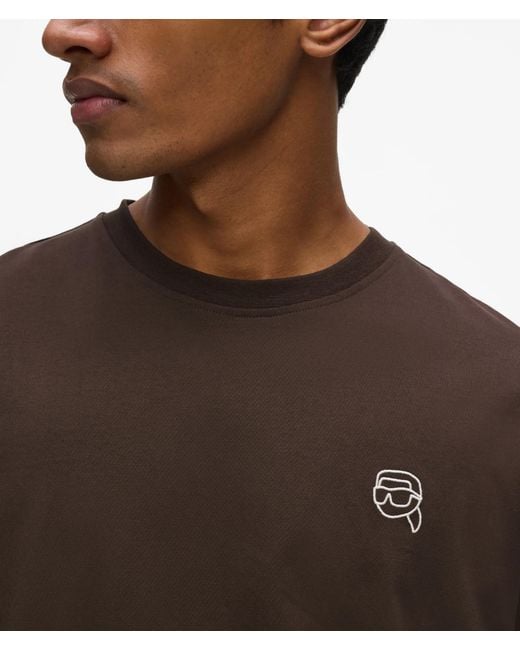 Karl Lagerfeld Brown Ikon Graphic Print T-Shirt for men