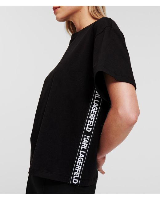Karl Lagerfeld Black Karl Logo Tape T-shirt