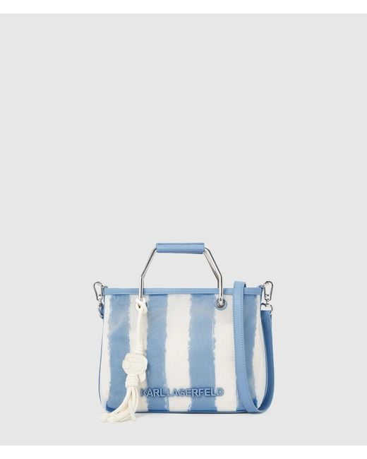 Karl Lagerfeld Blue Ikon Mesh Small Tote Bag