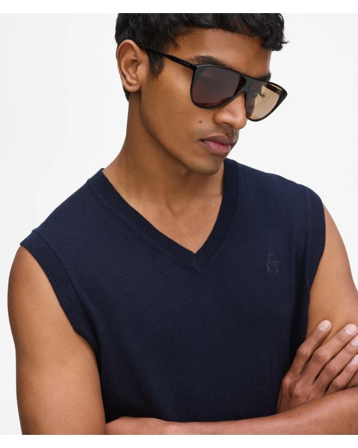 Karl Lagerfeld Blue Kameo Knit Vest for men
