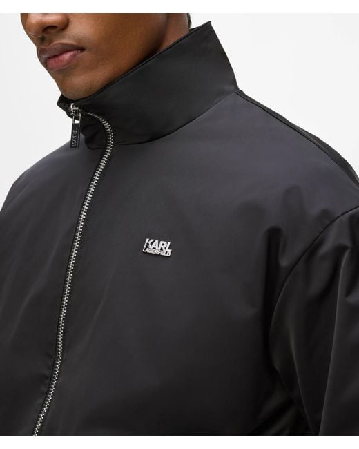 Karl Lagerfeld Black Zip-Up Blouson Jacket for men