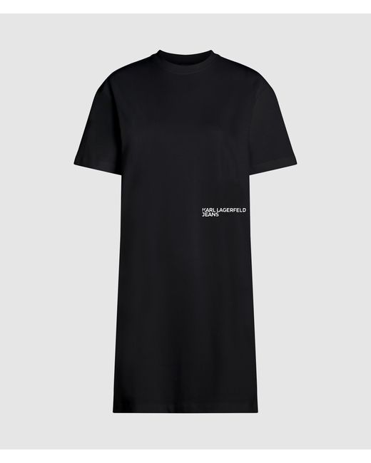 Robe T-Shirt Avec Citation De Karl, Femme, Taille KL Jeans en coloris Black