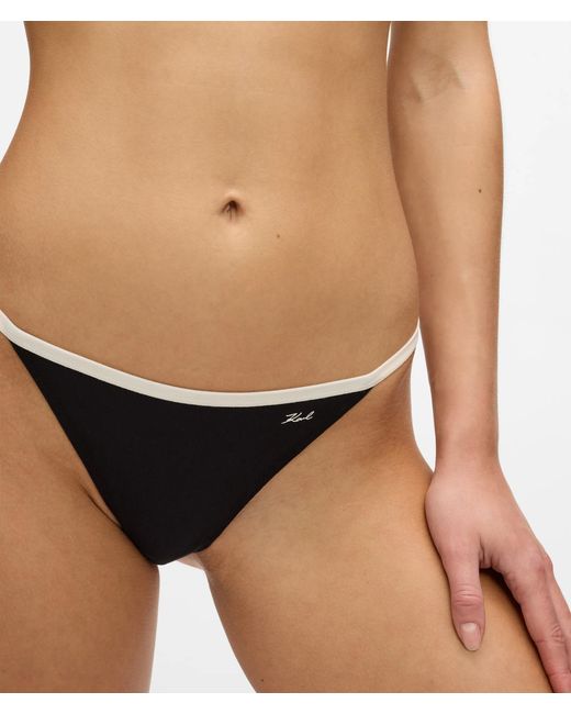 Karl Lagerfeld Black Signature Thong