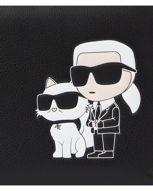 Karl Lagerfeld Black K/ikonik Leather Continental Wallet