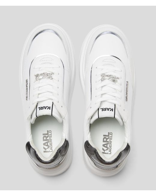 Karl Lagerfeld White Anakapri Brooch Lace Keeper Sneakers