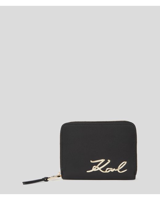 Karl Lagerfeld K/signature Medium Zip Wallet in Black Lyst UK
